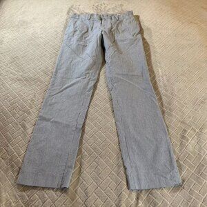 Frank & Oak Mens 28x30 Pants Straight The Alfred Blue Striped Preppy Nautical